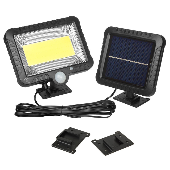 Foco LED solar con sensor de movimiento Maclean, IP44, 5 W, 400 lm, 6000 K, batería de litio de 1300 mAh, 5,5 V CC MCE438, 2 unidades