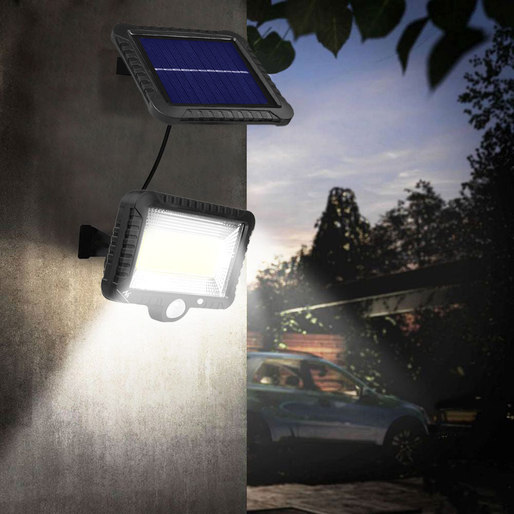 Foco LED solar con sensor de movimiento Maclean, IP44, 5 W, 400 lm, 6000 K, batería de litio de 1300 mAh, 5,5 V CC MCE438, 2 unidades