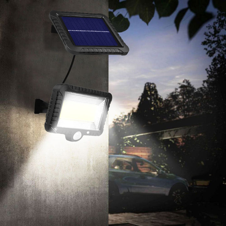 Foco LED solar con sensor de movimiento Maclean, IP44, 5 W, 400 lm, 6000 K, batería de litio de 1300 mAh, 5,5 V CC MCE438, 2 unidades