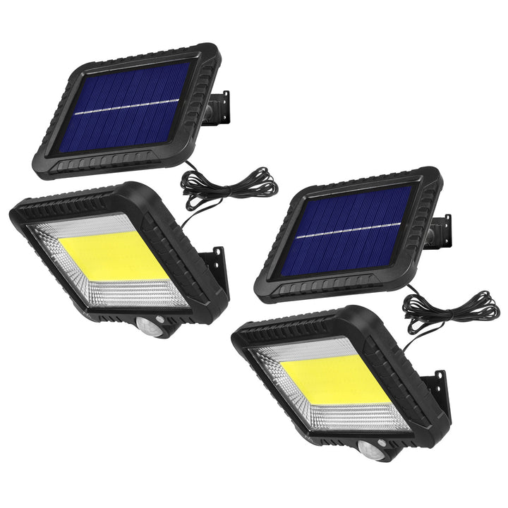 Foco LED solar con sensor de movimiento Maclean, IP44, 5 W, 400 lm, 6000 K, batería de litio de 1300 mAh, 5,5 V CC MCE438, 2 unidades