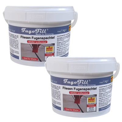 Masilla removible para juntas de baldosas FugoFill, 2 x 1 kg, gris