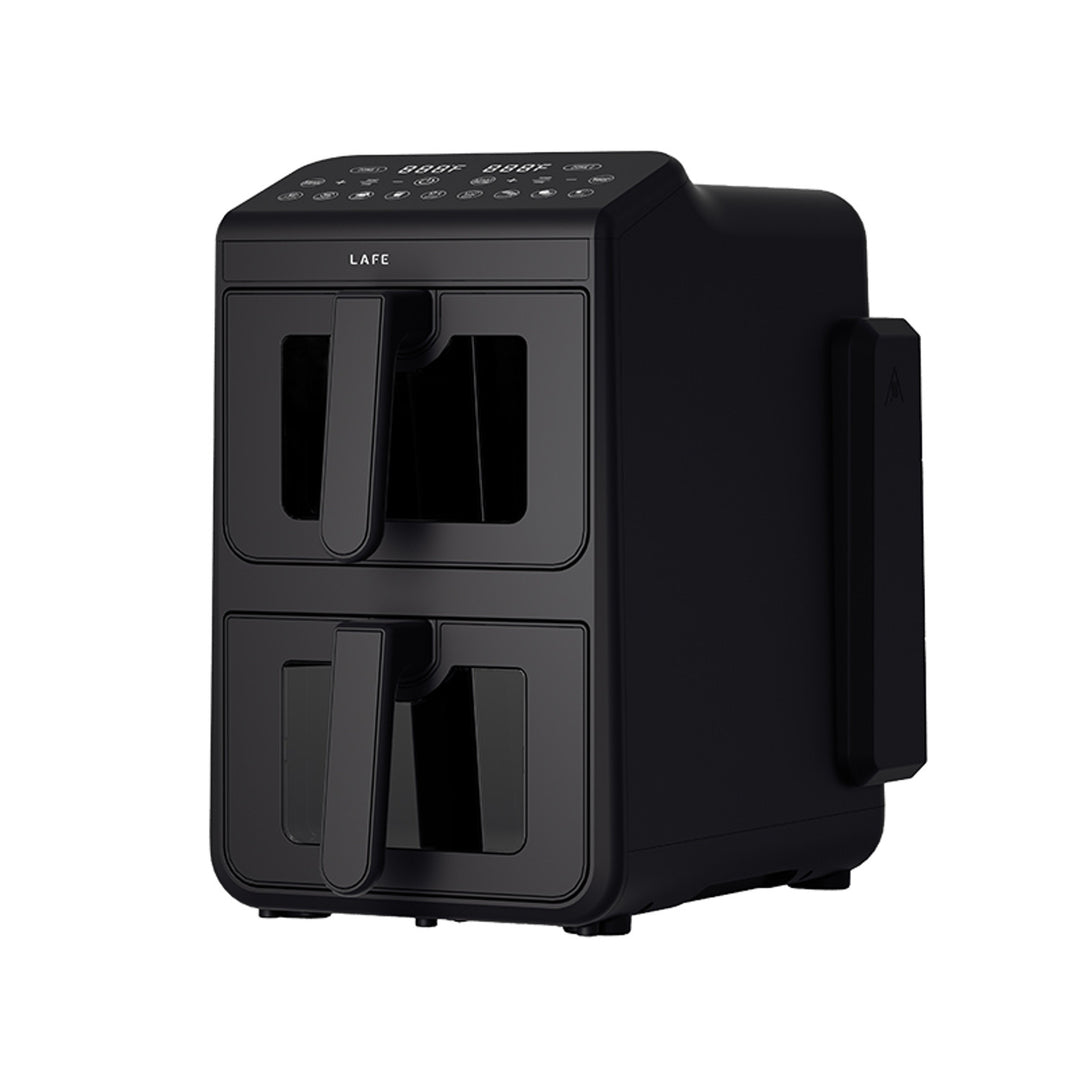 Freidora sin aceite LAFE, freidora de aire, 2 compartimentos de 5 l, potencia de 2460 W, pantalla LCD, Dual Fry
