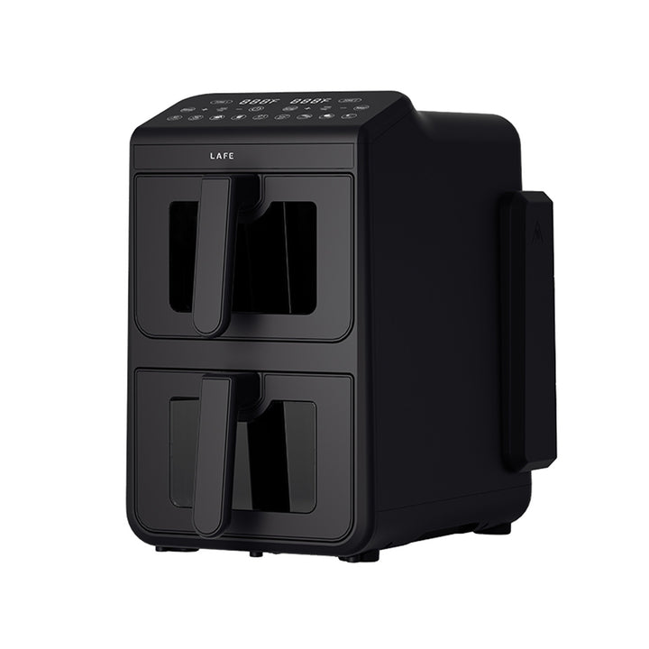 Freidora sin aceite LAFE, freidora de aire, 2 compartimentos de 5 l, potencia de 2460 W, pantalla LCD, Dual Fry