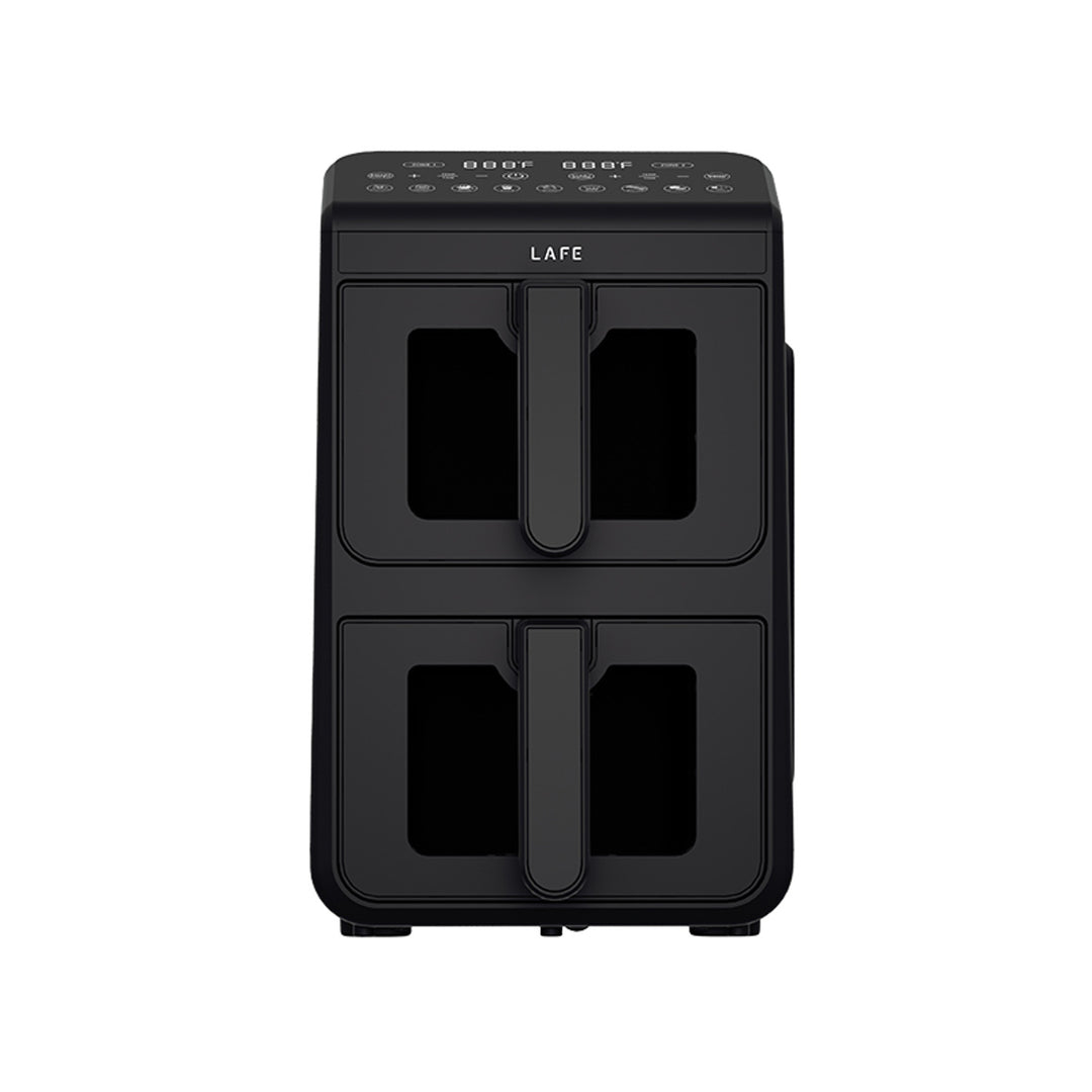 Freidora sin aceite LAFE, freidora de aire, 2 compartimentos de 5 l, potencia de 2460 W, pantalla LCD, Dual Fry