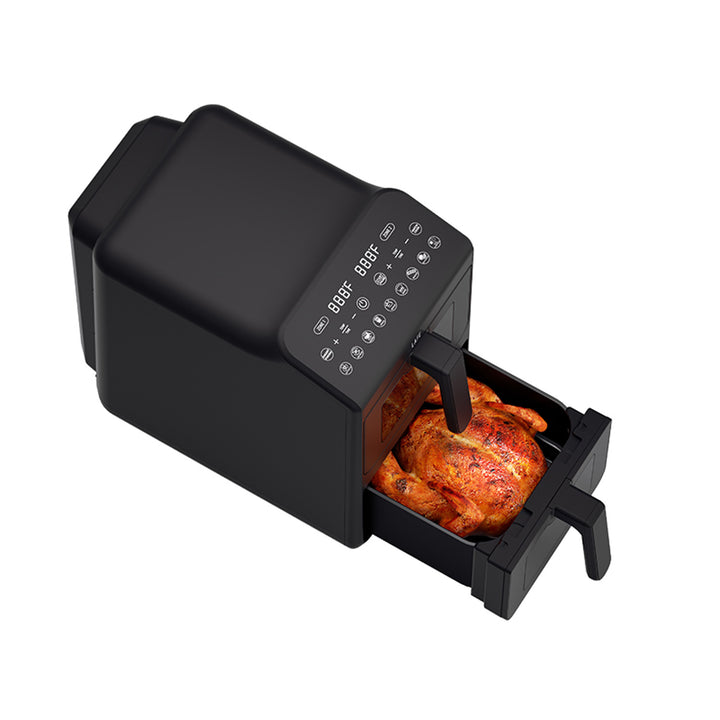 Freidora sin aceite LAFE, freidora de aire, 2 compartimentos de 5 l, potencia de 2460 W, pantalla LCD, Dual Fry