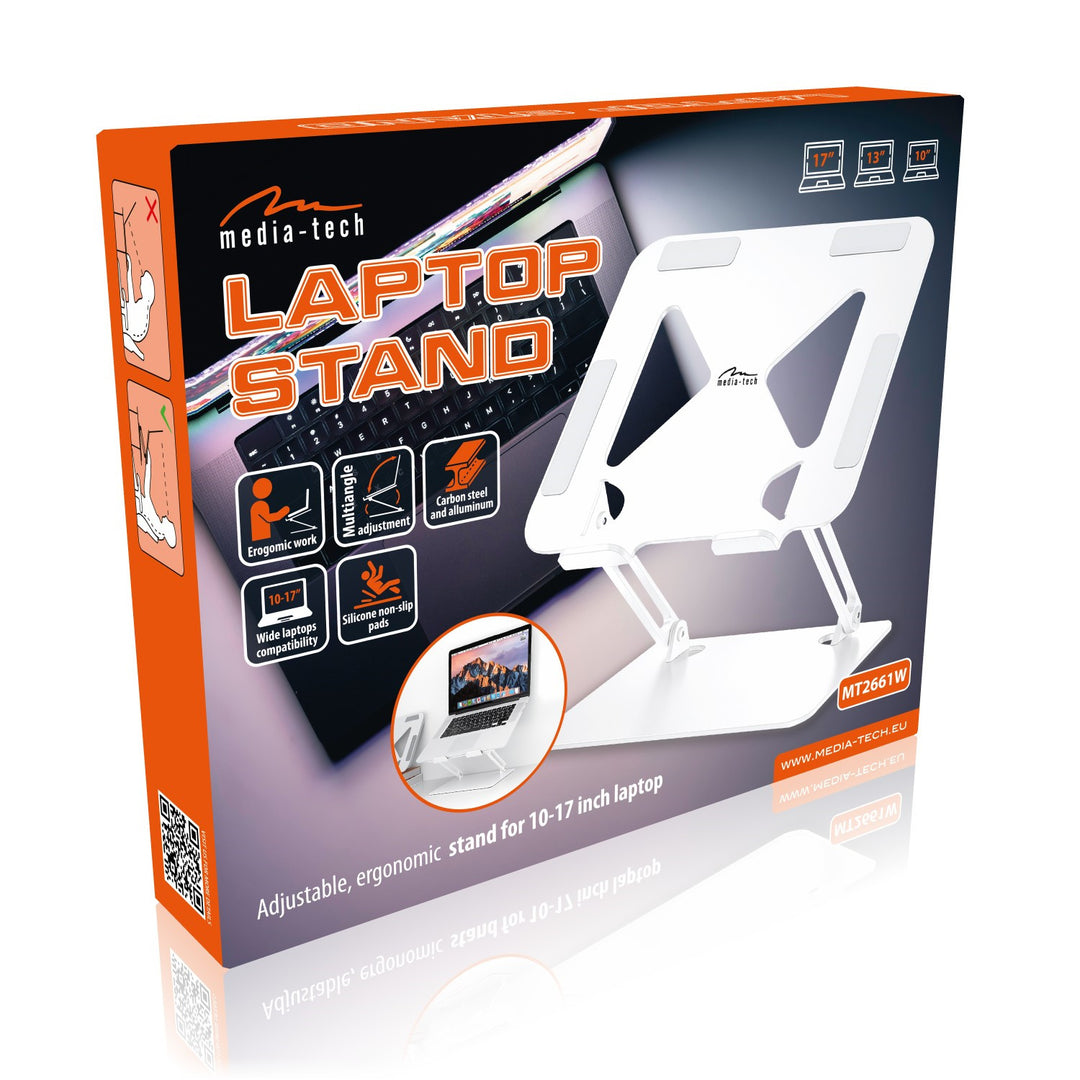 Soporte ergonómico ajustable para portátiles de 10-17 pulgadas LAPTOP STAND MT2661W, Mediatech