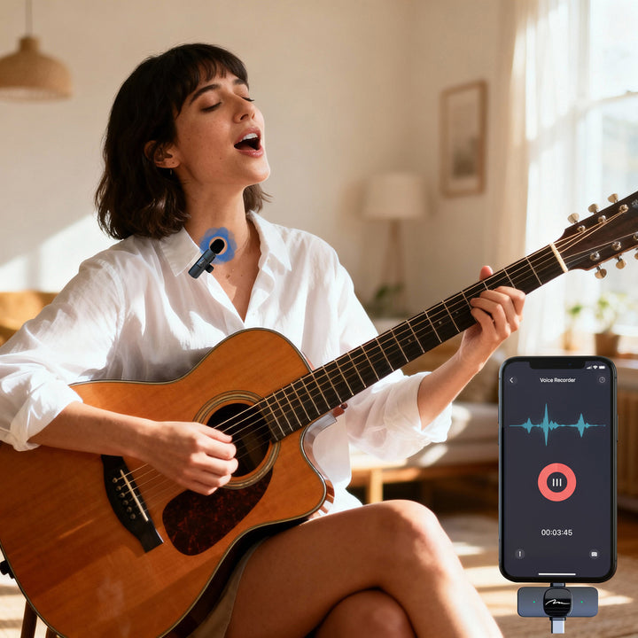 MICRO-MIC DUO: 2 micrófonos inalámbricos de solapa (juego), con clip, iOS y Android (OTG), mini, supersensibles. USB-C y LIGHTNING, Mediatech.
