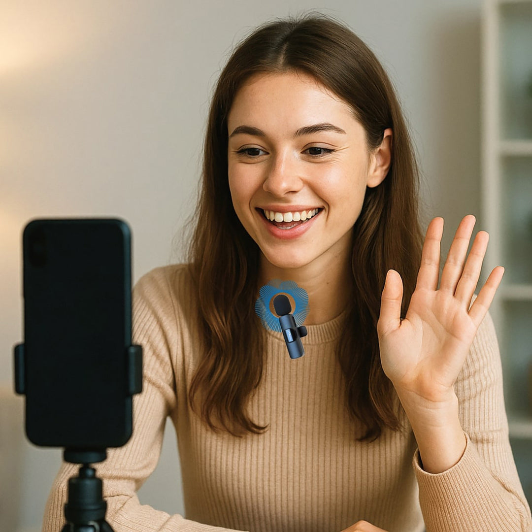 MICRO-MIC DUO: 2 micrófonos inalámbricos de solapa (juego), con clip, iOS y Android (OTG), mini, supersensibles. USB-C y LIGHTNING, Mediatech.