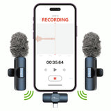 MICRO-MIC DUO: 2 micrófonos inalámbricos de solapa (juego), con clip, iOS y Android (OTG), mini, supersensibles. USB-C y LIGHTNING, Mediatech.