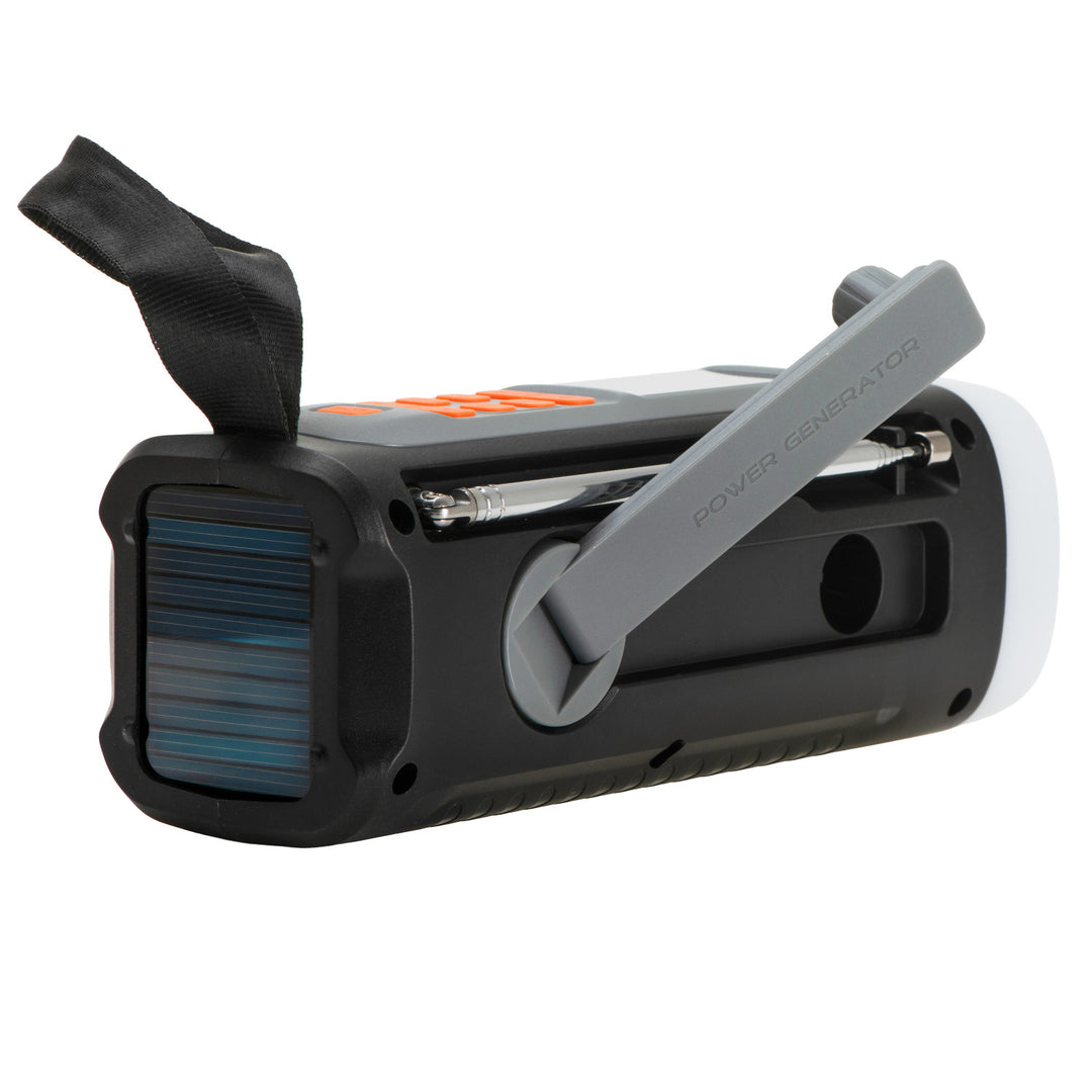 Radio de emergencia Adler, con panel solar, manivela y batería externa, Bluetooth 5.0, linterna LED de 4 W, 4500 mAh, AD 1920