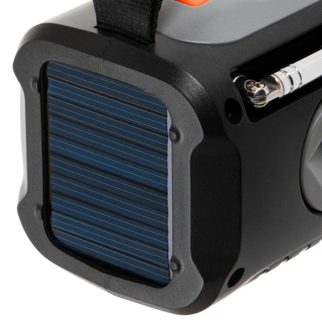 Radio de emergencia Adler, con panel solar, manivela y batería externa, Bluetooth 5.0, linterna LED de 4 W, 4500 mAh, AD 1920