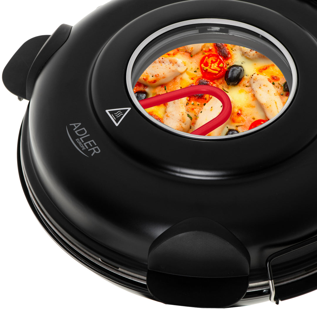 Horno para pizza Adler, regulación de temperatura hasta 400 °C, piedra cerámica, dos resistencias, AD 6314