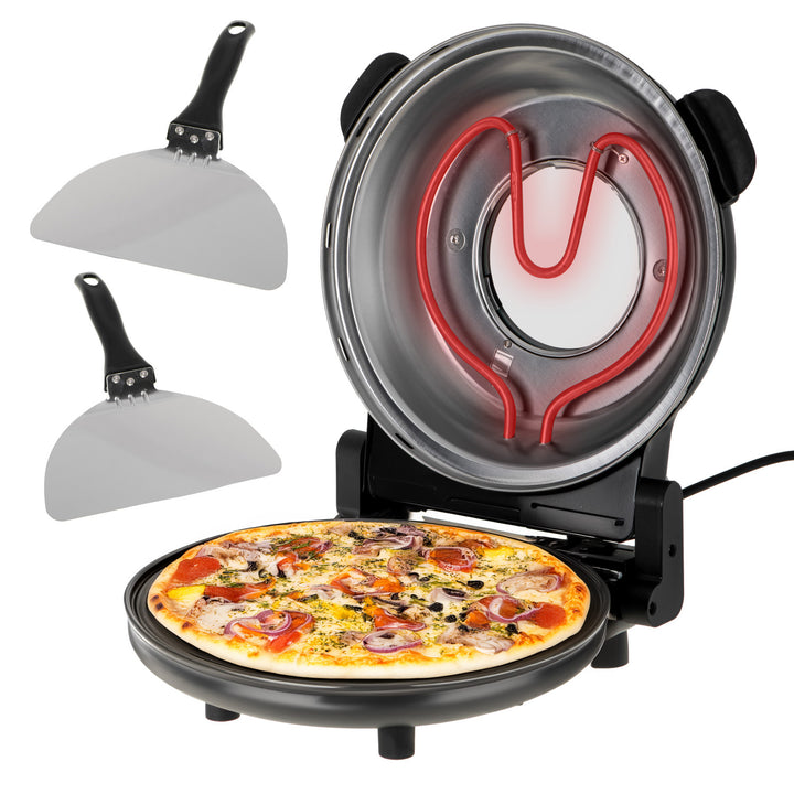 Horno para pizza Adler, regulación de temperatura hasta 400 °C, piedra cerámica, dos resistencias, AD 6314
