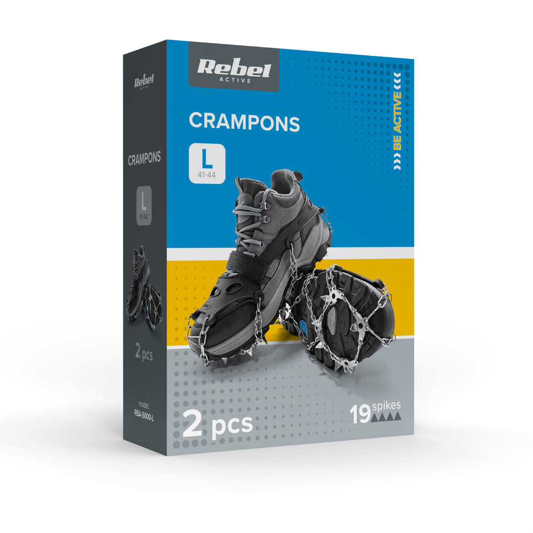 Crampones con puntas para botas de montaña Rebel Active, talla L 41-44