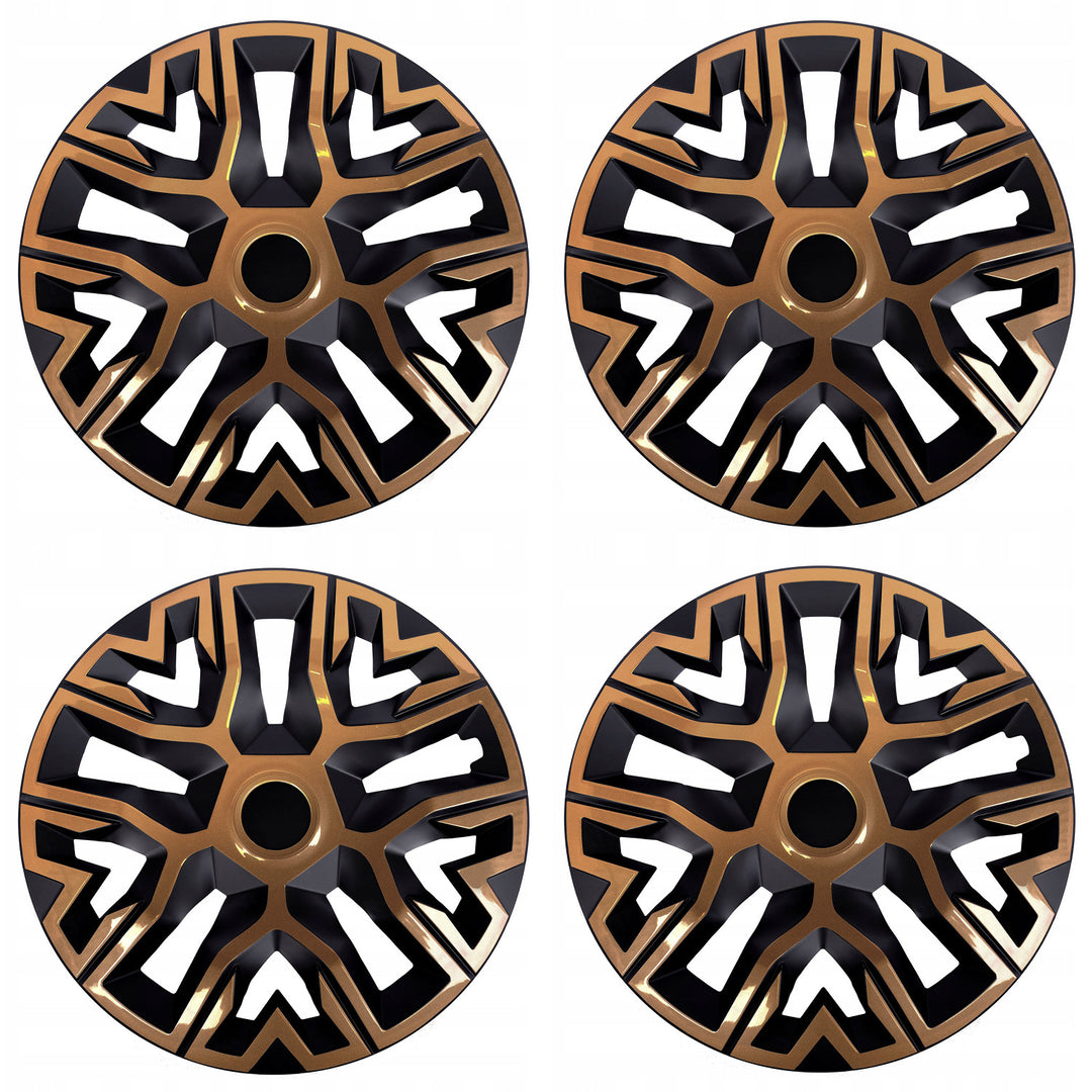 Tapacubos universales 15'' NRM The Best Bicolor cobre-negro 4 unidades