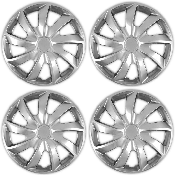 Tapacubos universales 13'' NRM Quad plateados, 4 unidades