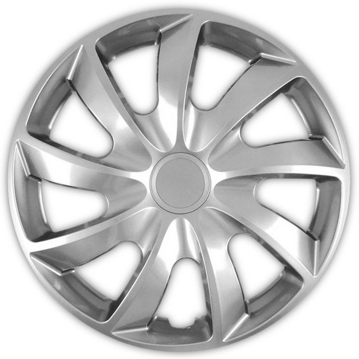 Tapacubos universales 13'' NRM Quad plateados, 4 unidades