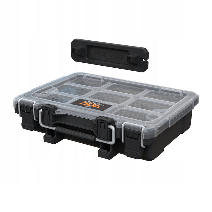 Organizador de herramientas Keter ROC Pro Gear 2.0, soporte para montaje en pared, tapa transparente y resistente, junta de protección contra el polvo y el agua, cierres metálicos, 256983