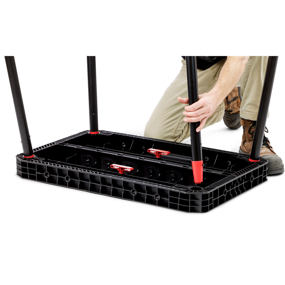 Mesa de trabajo Keter Ultimate, plegable, capacidad de carga de hasta 453 kg, montaje en 30 segundos, amplio espacio de trabajo con orificios de 3/4 pulgadas, portátil, 262936