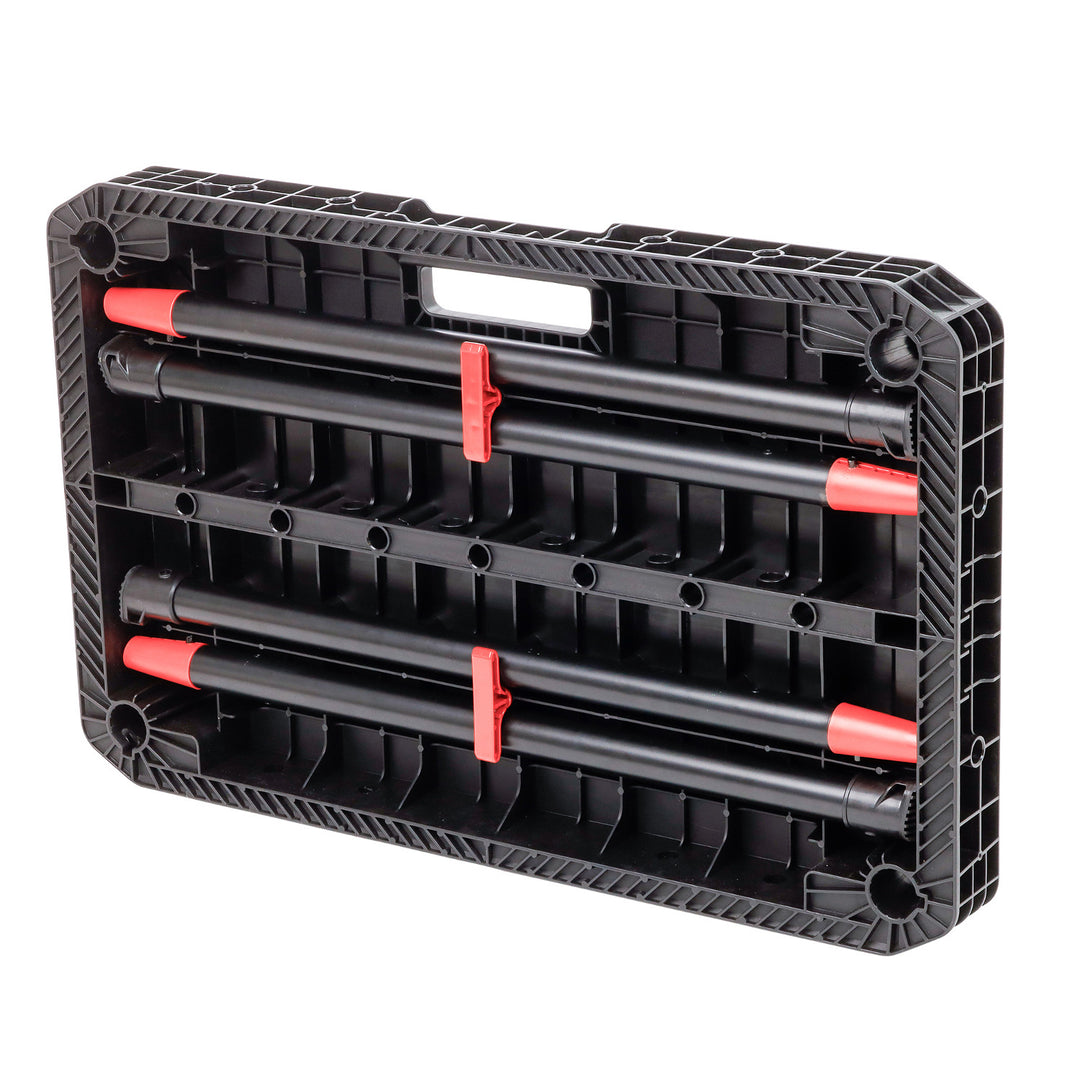 Mesa de trabajo Keter Ultimate, plegable, capacidad de carga de hasta 453 kg, montaje en 30 segundos, amplio espacio de trabajo con orificios de 3/4 pulgadas, portátil, 262936