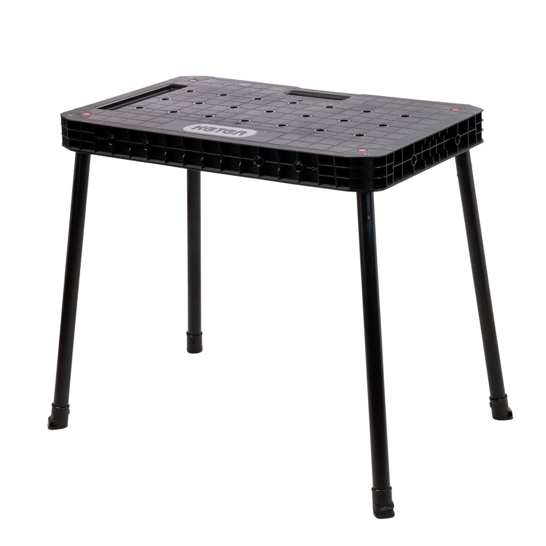 Mesa de trabajo Keter Ultimate, plegable, capacidad de carga de hasta 453 kg, montaje en 30 segundos, amplio espacio de trabajo con orificios de 3/4 pulgadas, portátil, 262936