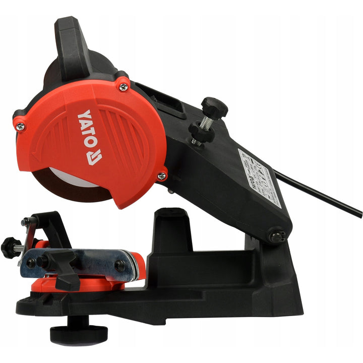 Afilador eléctrico Yato, para cadenas de motosierras, potencia 85 W, velocidad de rotación 5500 rpm, ángulo de afilado 0-35°, guía metálica, cable de 1,8 m, YT-84990