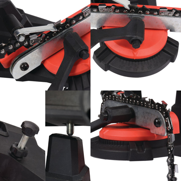 Afilador eléctrico Yato, para cadenas de motosierras, potencia 85 W, velocidad de rotación 5500 rpm, ángulo de afilado 0-35°, guía metálica, cable de 1,8 m, YT-84990