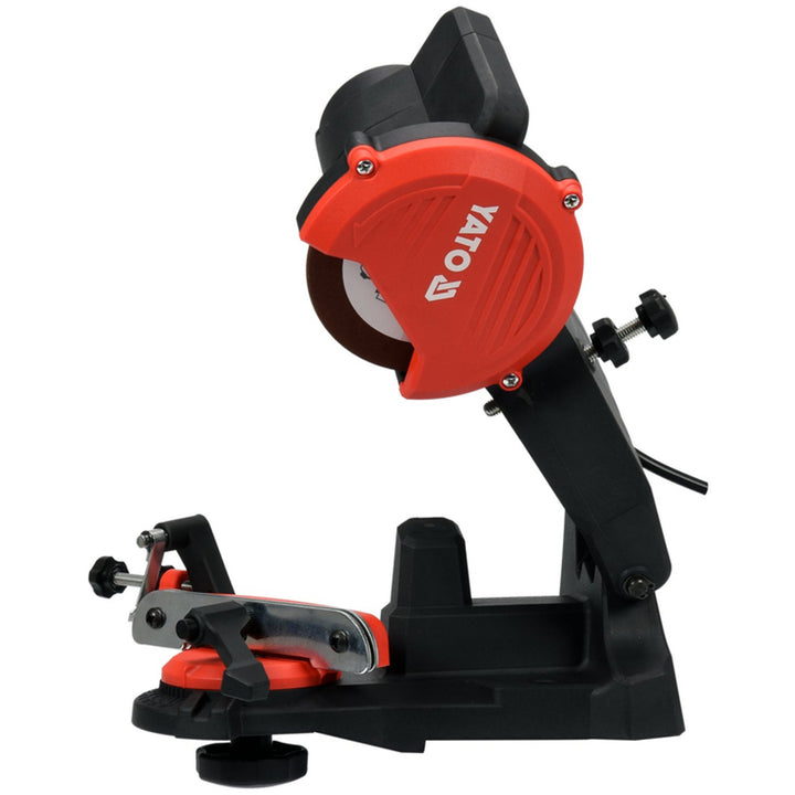 Afilador eléctrico Yato, para cadenas de motosierras, potencia 85 W, velocidad de rotación 5500 rpm, ángulo de afilado 0-35°, guía metálica, cable de 1,8 m, YT-84990