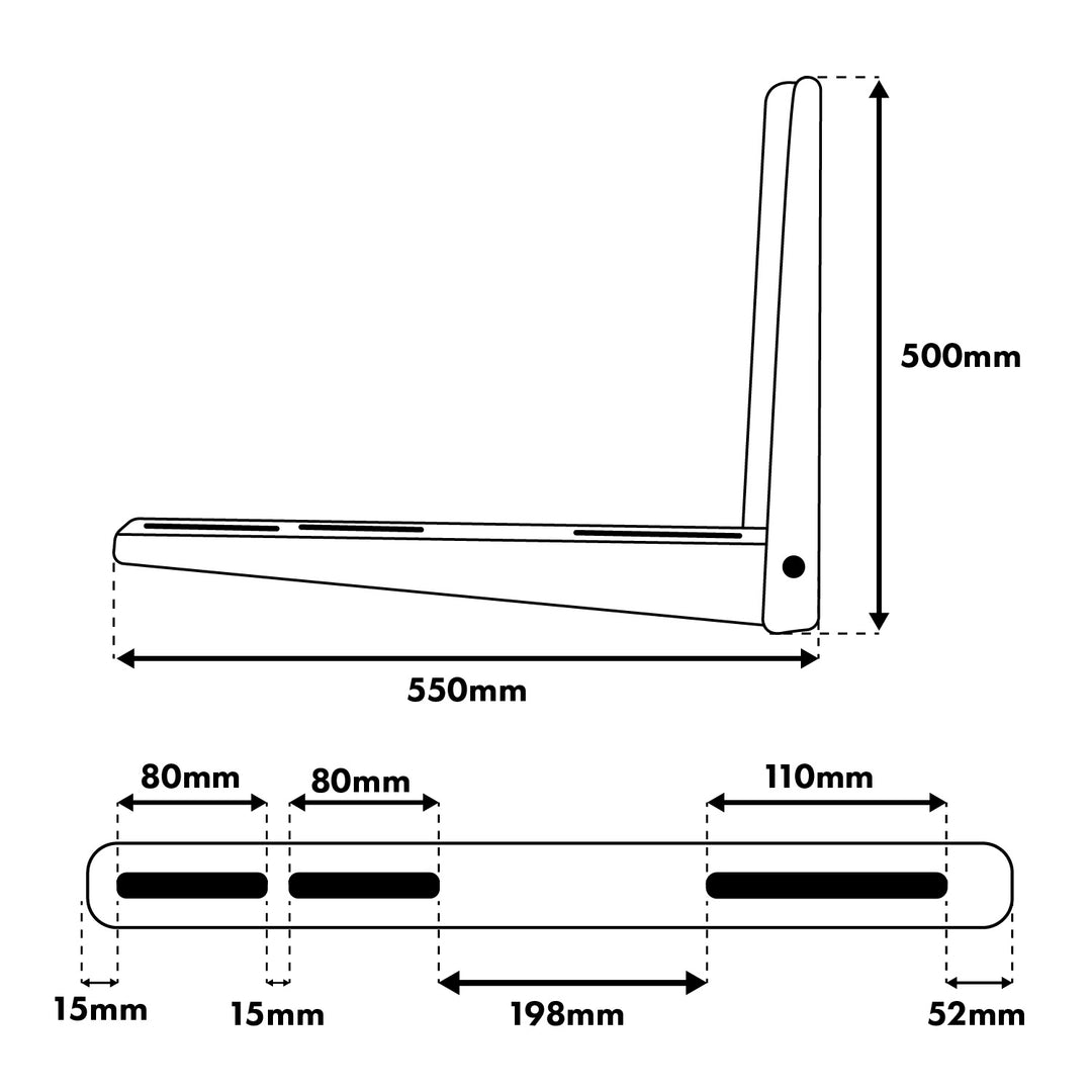Soporte / gancho para aire acondicionado / bomba de calor Maclean, longitud del brazo 500 x 550 mm, acero galvanizado, hasta 250 kg, MC-144