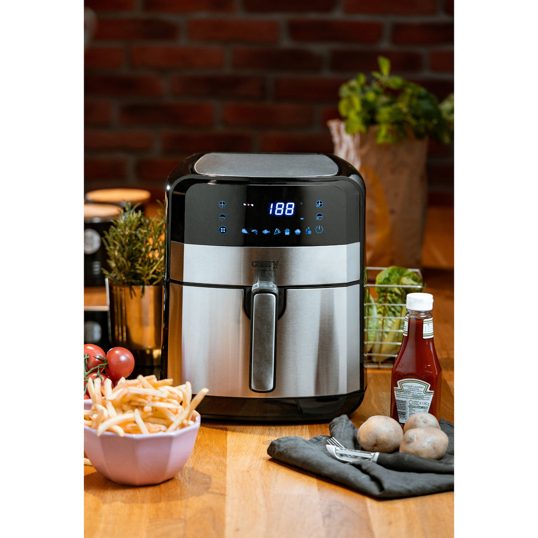 Freidora sin aceite, 9 programas, 5,0 L, Airfryer, Camry CR 6311 + bolsas de papel para freidora, 16 cm, biodegradables, 100 unidades