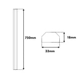 Perfil de aluminio para ocultar cables Maclean, 33 x 18 x 750 mm, plateado, MCTV-897 S