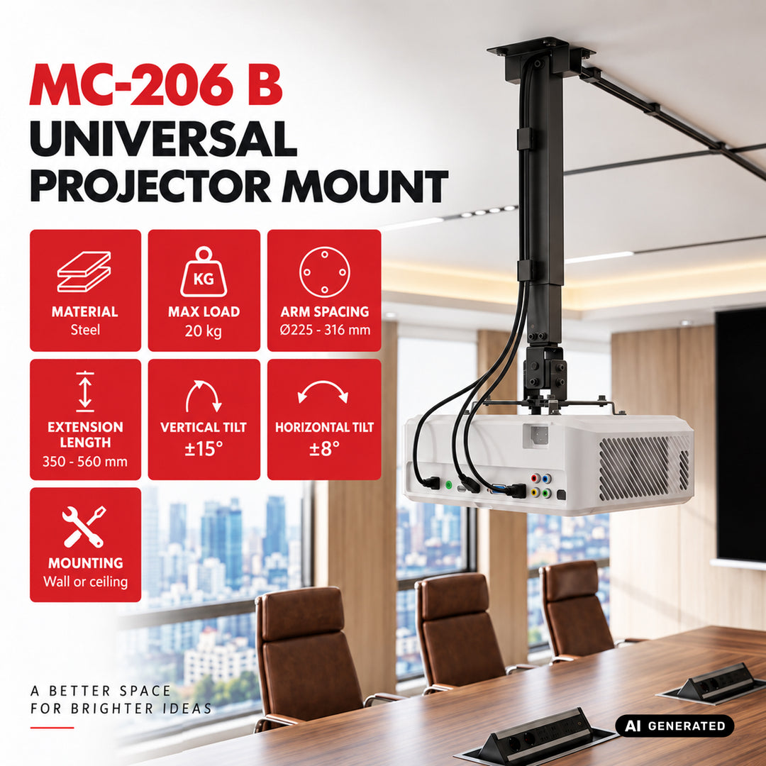 Soporte / colgador universal para proyector Maclean, negro, hasta 20 kg, MC-206 B