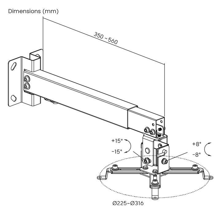 Soporte / colgador universal para proyector Maclean, blanco, hasta 20 kg, MC-206 W