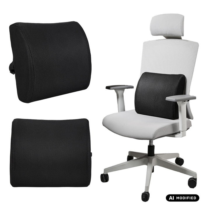 Cojín lumbar de espuma viscoelástica Promedix, 34 x 31 x 12 cm, densidad de la espuma: 50D, PR-216