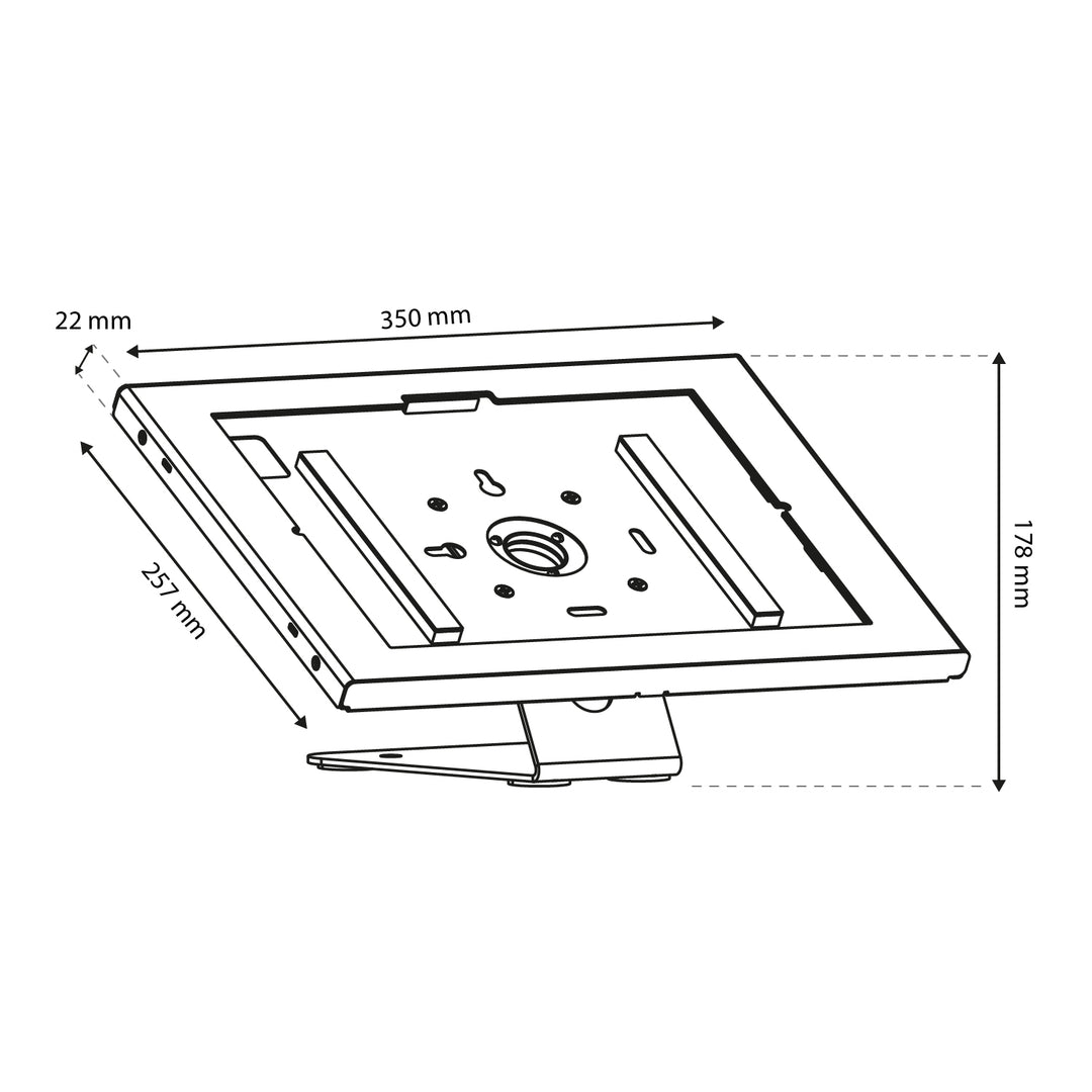 Soporte publicitario para tableta Maclean, con sistema de bloqueo, 12,4"-13", iPad Air/Pro, Samsung Tab S10+/S9+/S8+/S7+, 257 x 350 x 22 mm, MC-956 W