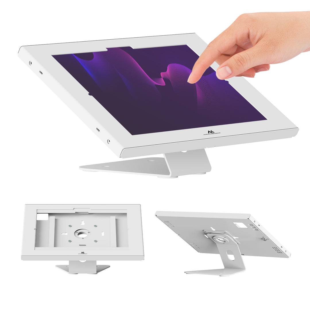 Soporte publicitario para tableta Maclean, con sistema de bloqueo, 12,4"-13", iPad Air/Pro, Samsung Tab S10+/S9+/S8+/S7+, 257 x 350 x 22 mm, MC-956 W