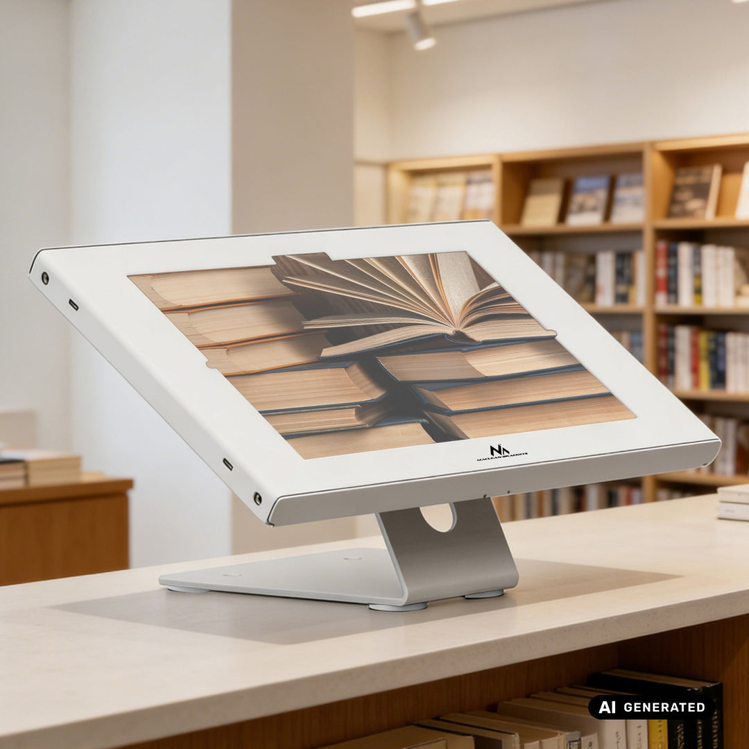 Soporte publicitario para tablet Maclean, con cierre de seguridad, 10,9"-11", iPad Air/Pro, Samsung Tab A y S Series, 220 x 323 x 22 mm, MC-957 W