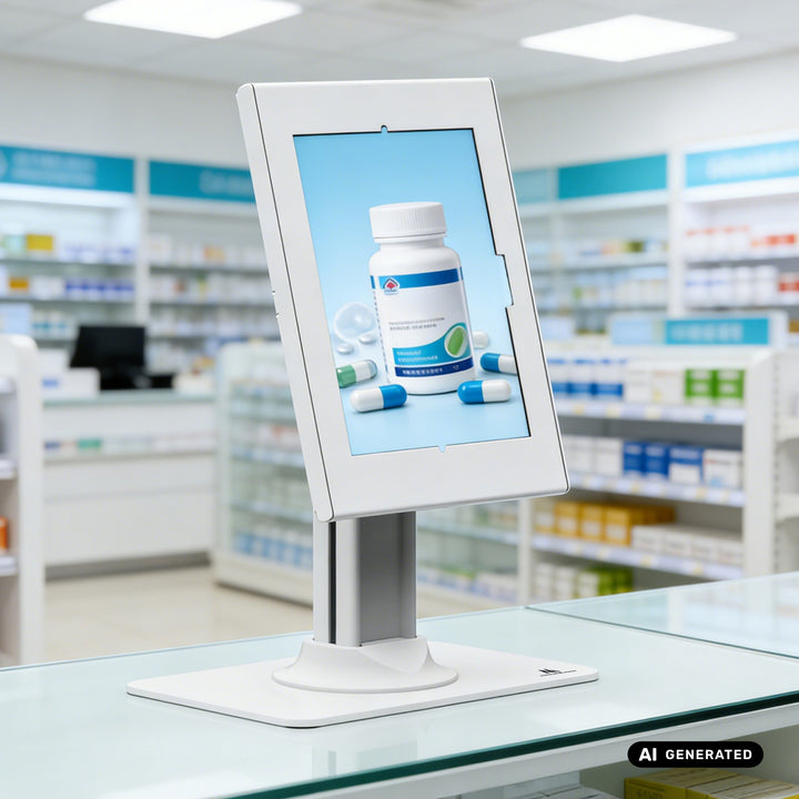 Soporte publicitario para tablet Maclean, con cierre de seguridad, 10,9"-11", iPad Air/Pro, Samsung Tab A y S Series, 220 x 323 x 22 mm, MC-959 W