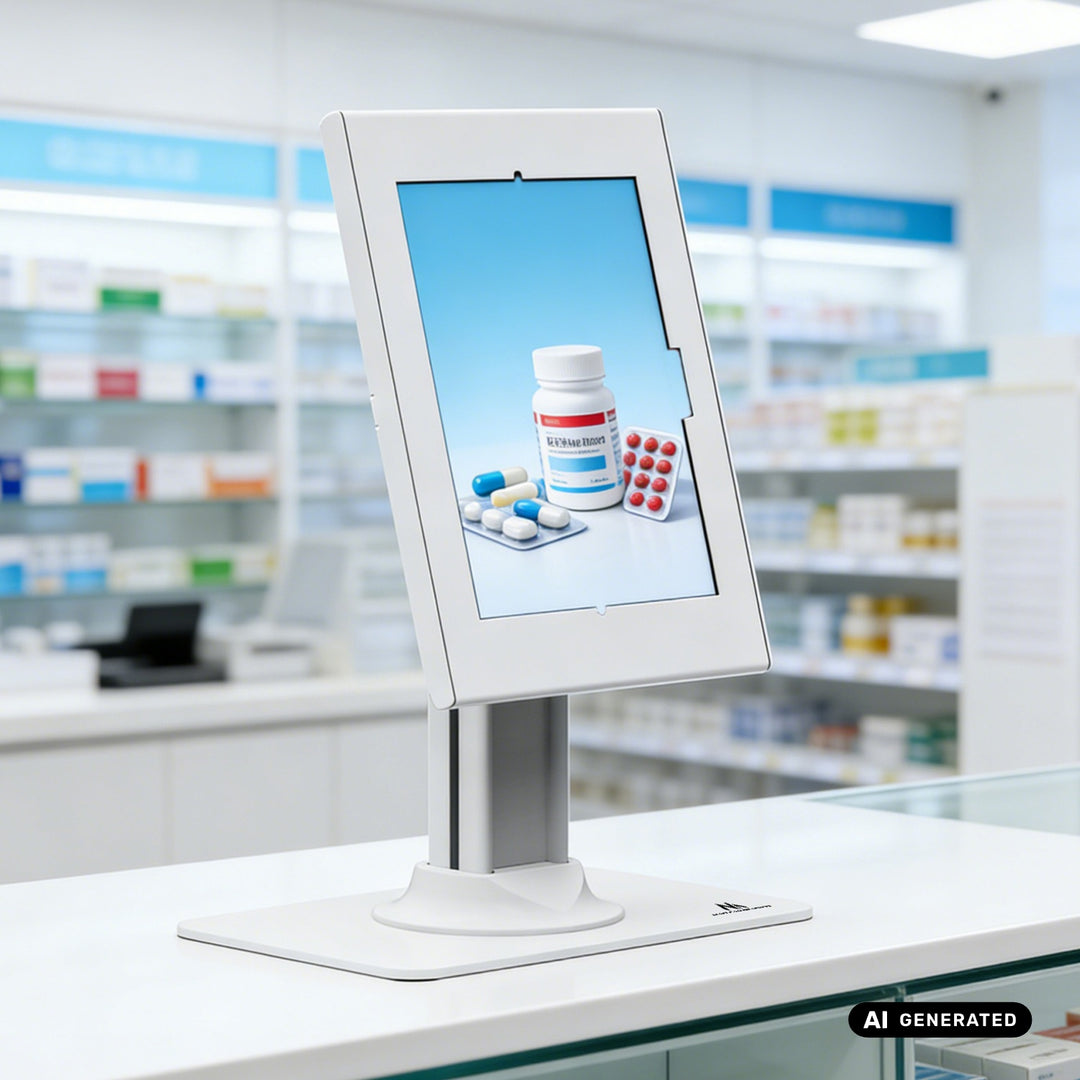 Soporte publicitario para tablet Maclean, con cierre de seguridad, 10,9"-11", iPad Air/Pro, Samsung Tab A y S Series, 220 x 323 x 22 mm, MC-959 W