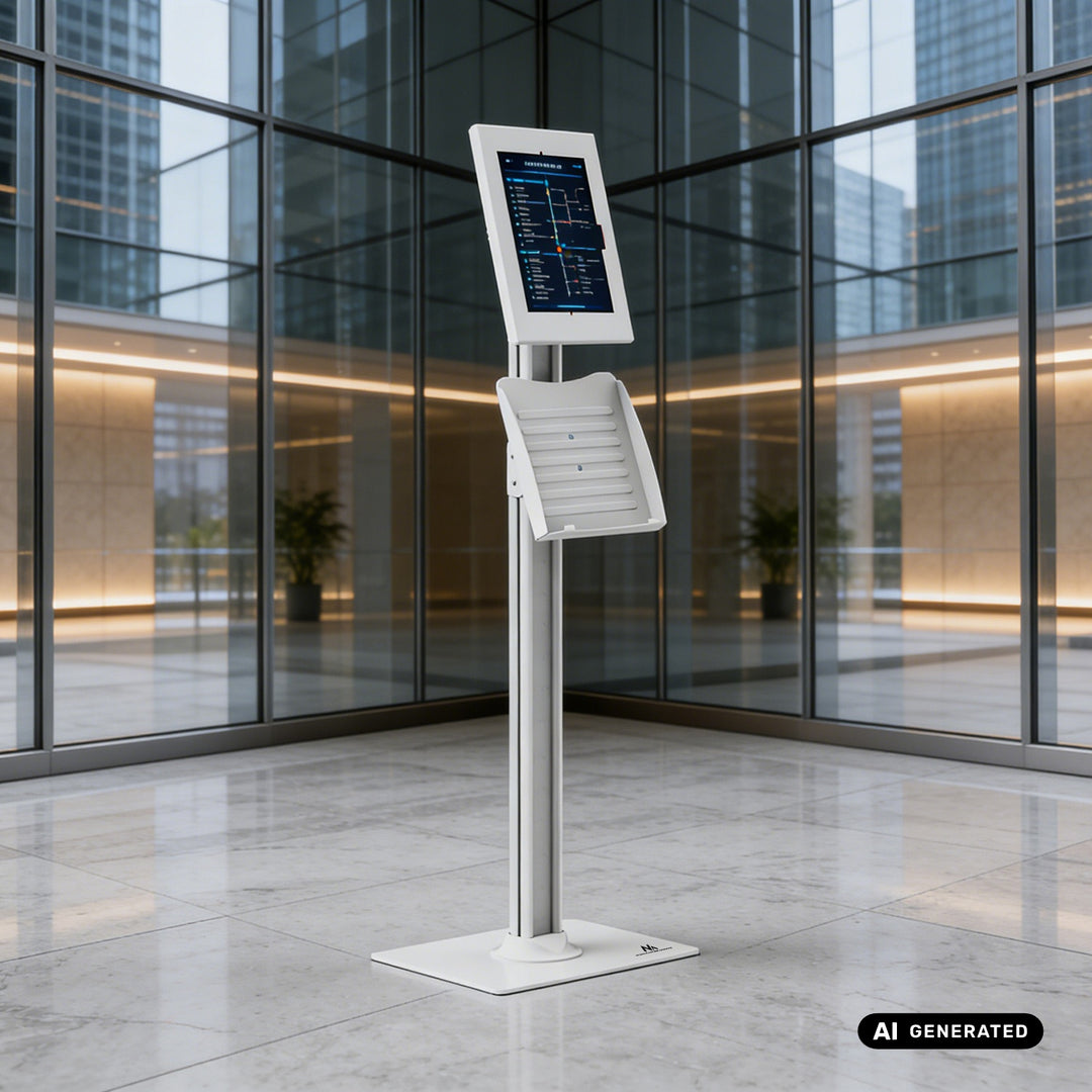 Soporte publicitario para tablet Maclean, con cierre de seguridad, 10,9"-11", iPad Air/Pro, Samsung Tab A y S Series, 220 x 323 x 22 mm, MC-960 W