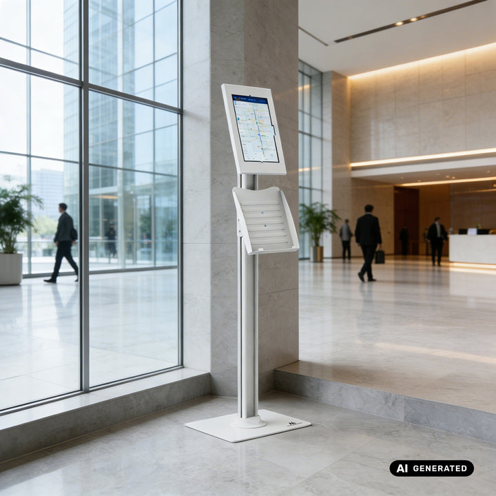 Soporte publicitario para tablet Maclean, con cierre de seguridad, 10,9"-11", iPad Air/Pro, Samsung Tab A y S Series, 220 x 323 x 22 mm, MC-960 W