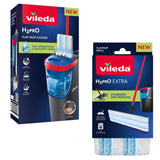 Fregona plana Vileda H2prO, separación del 100 % del agua limpia del agua sucia, dos depósitos, 2 fundas de microfibra, cabezal giratorio 360°, 175774