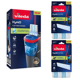 Fregona plana Vileda H2prO, separación del 100 % del agua limpia del agua sucia, dos depósitos, 3 fundas de microfibra, cabezal giratorio 360°, 175774