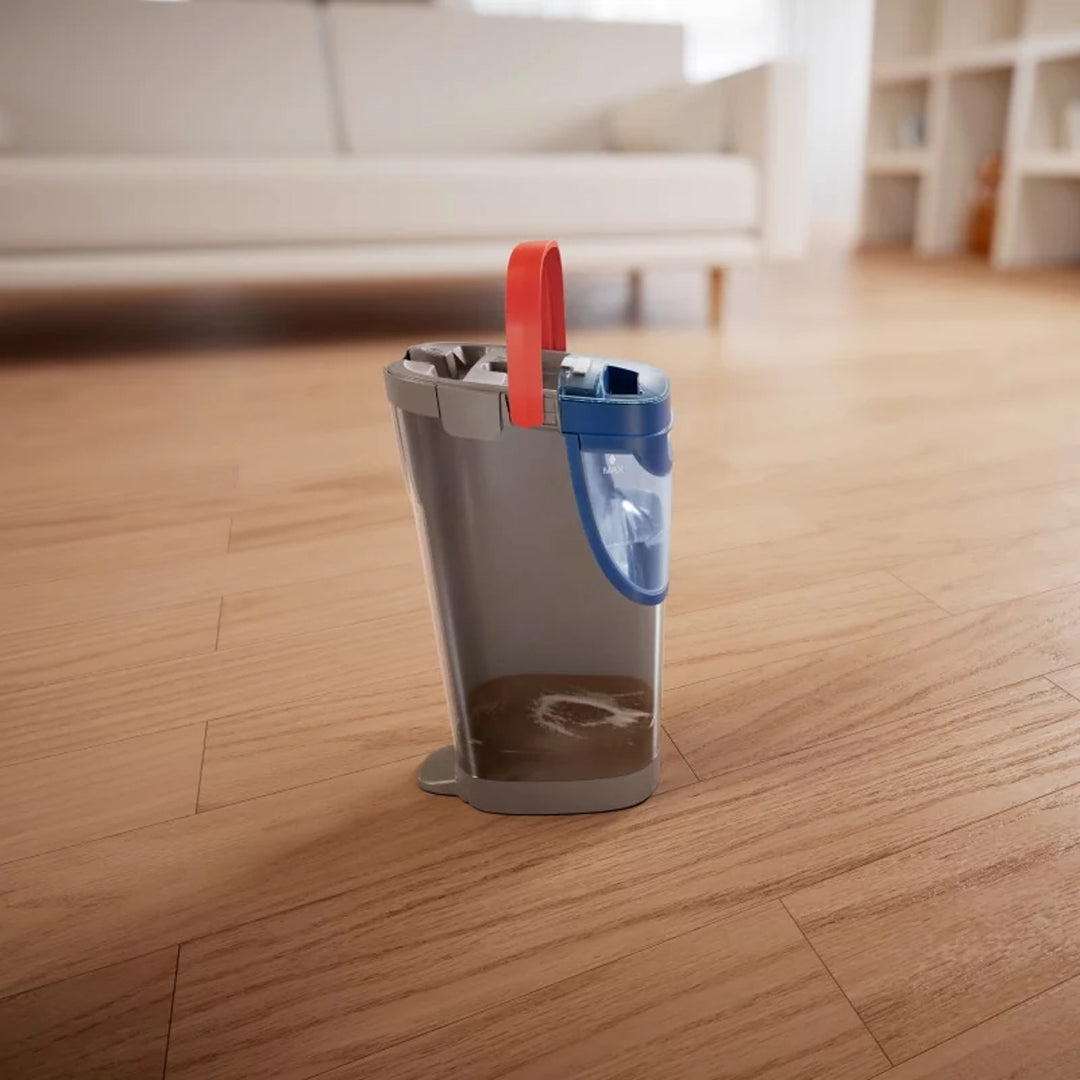 Fregona plana Vileda H2prO, separación del 100 % del agua limpia del agua sucia, dos depósitos, 3 fundas de microfibra, cabezal giratorio 360°, 175774