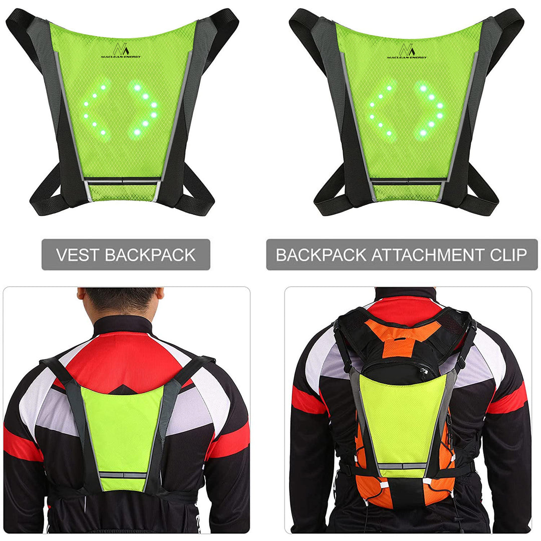 Mochila con señalizador LED, con mando a distancia, resistencia al agua: mando a distancia IPx5, mochila IPX2 + cinta deportiva para la cabeza para el teléfono MC-825