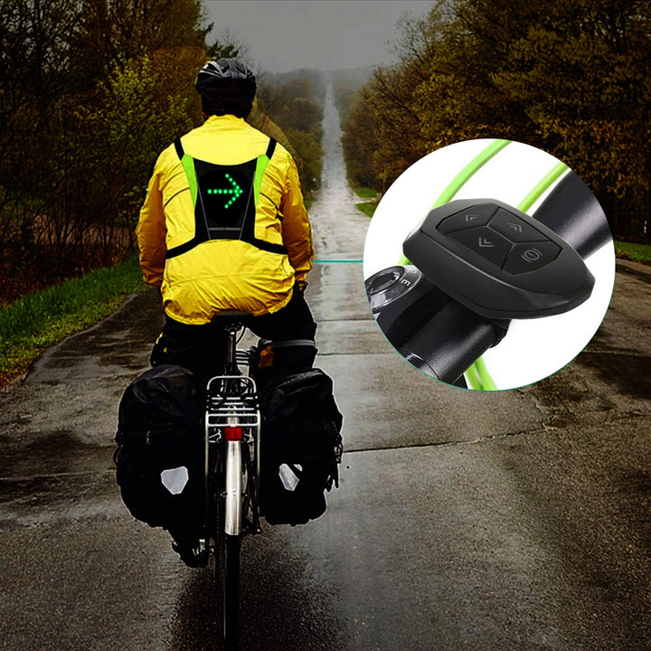 Mochila con señalizador LED, con mando a distancia, resistencia al agua: mando a distancia IPx5, mochila IPX2 + cinta deportiva para la cabeza para el teléfono MC-825