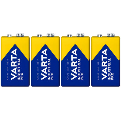 4 pilas R9V R-9 6LR61 9V R-9 alcalinas Varta Industrial Pro
