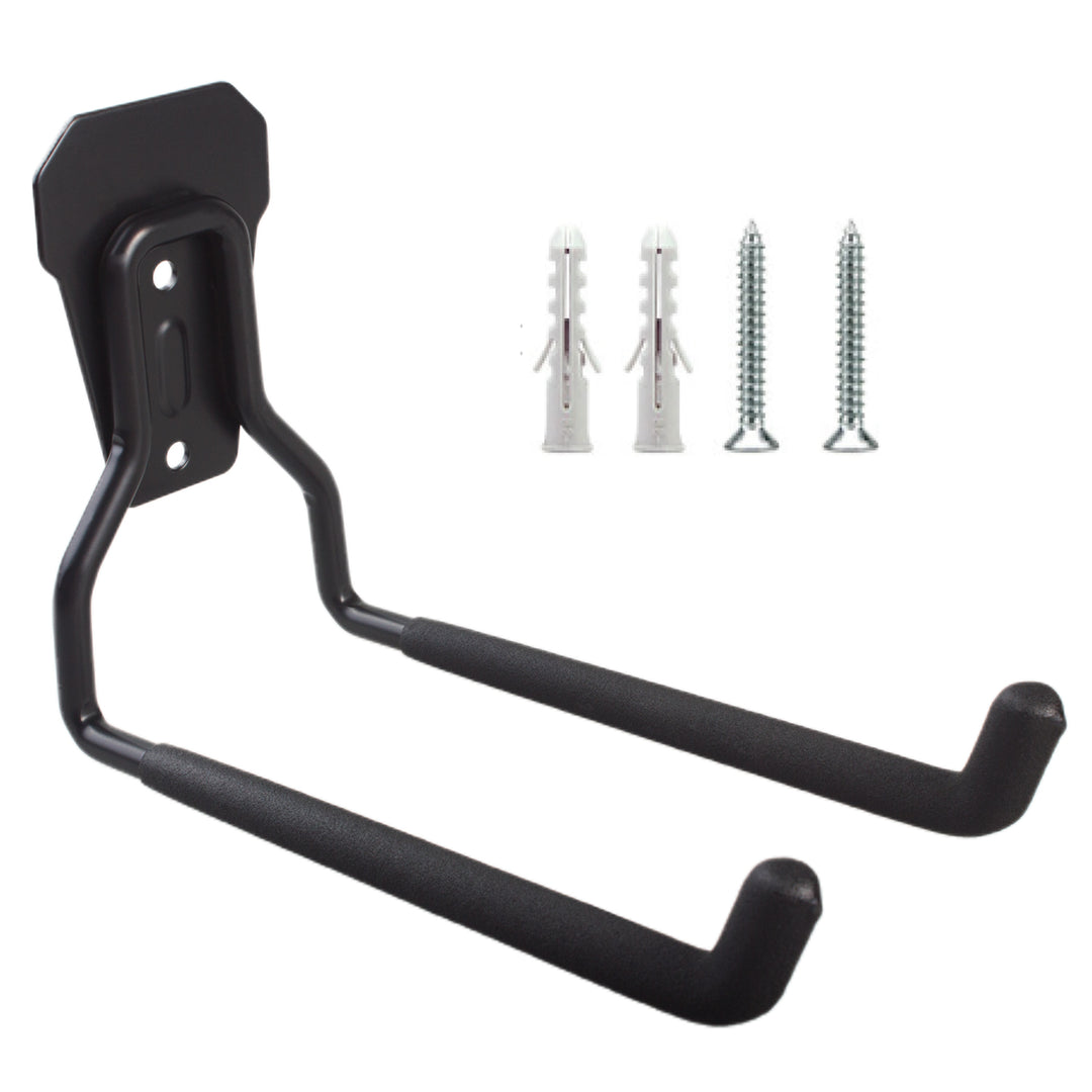 Soporte/colgador de pared Maclean, para neumáticos, herramientas de jardinería, escaleras, mangueras, bicicletas, de acero, carga máxima 35 kg, MC-440, 2 unidades.