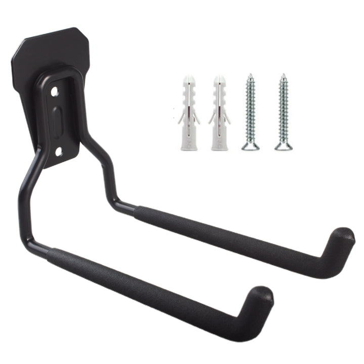 Soporte/colgador de pared Maclean, para neumáticos, herramientas de jardinería, escaleras, mangueras, bicicletas, de acero, carga máxima 35 kg, MC-440, 2 unidades.