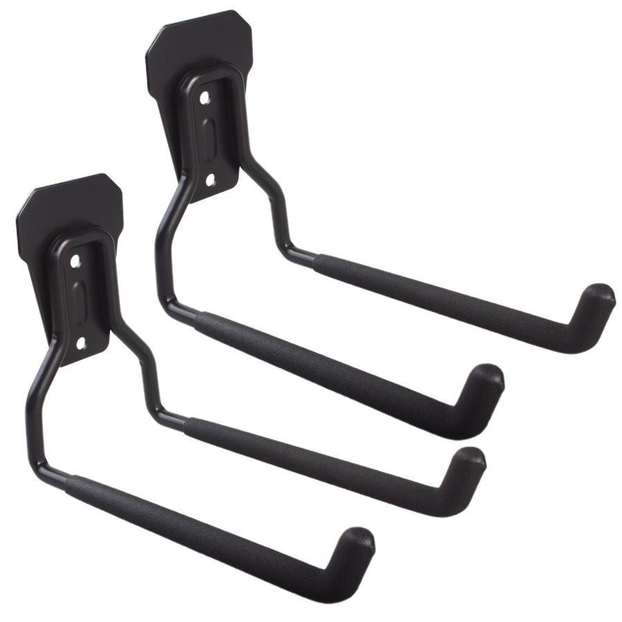 Soporte/colgador de pared Maclean, para neumáticos, herramientas de jardinería, escaleras, mangueras, bicicletas, de acero, carga máxima 35 kg, MC-440, 2 unidades.